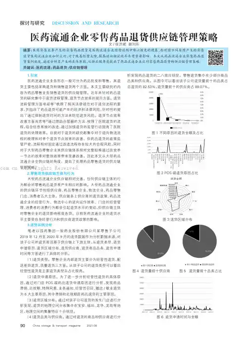 医药流通企业零售药品退货供应链管理策略
