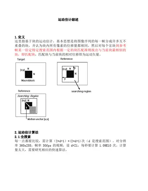 运动估计综述