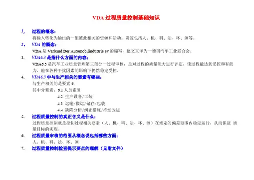VDA过程质量控制基础知识