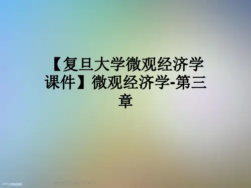 【复旦大学微观经济学课件】微观经济学-第三章