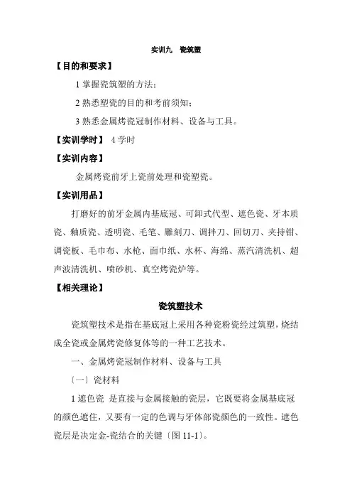 医学影像技术《实训九  瓷筑塑》