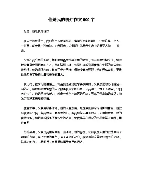 他是我的明灯作文500字