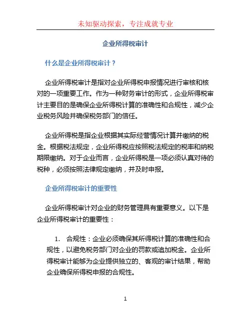 企业所得税审计