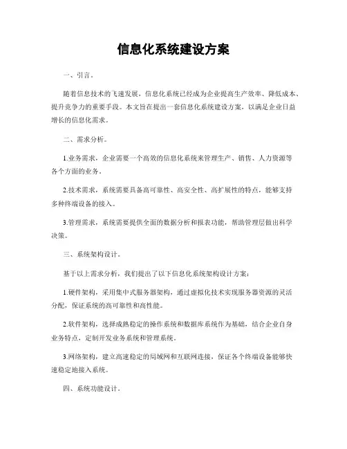 信息化系统建设方案