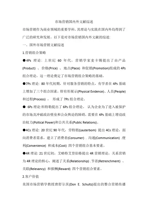 市场营销国内外文献综述