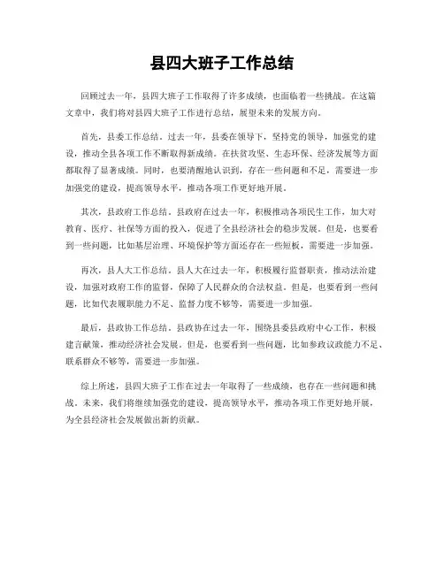 县四大班子工作总结