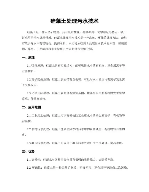 硅藻土处理污水技术