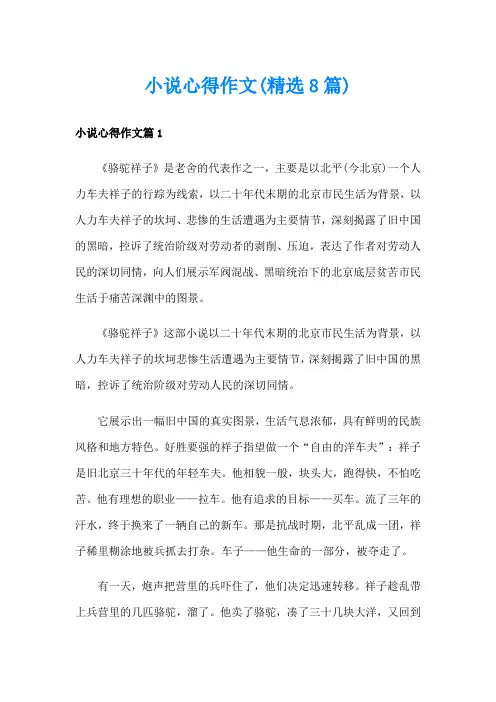 小说心得作文(精选8篇)