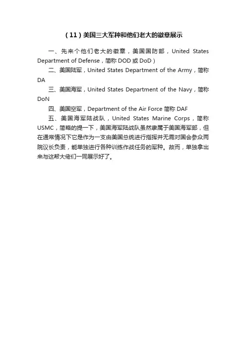 （11）美国三大军种和他们老大的徽章展示