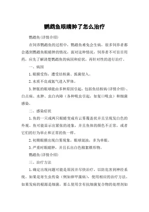 鹦鹉鱼眼睛肿了怎么治疗