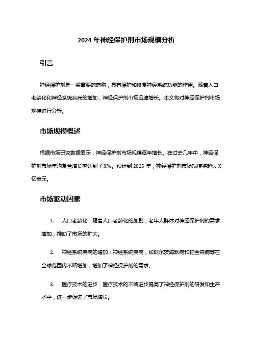 2024年神经保护剂市场规模分析
