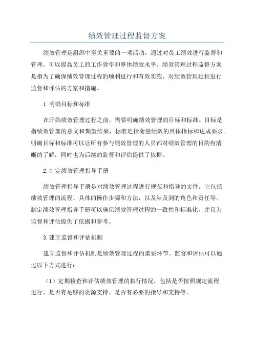 绩效管理过程监督方案