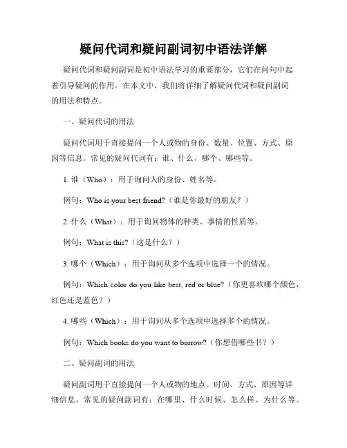 疑问代词和疑问副词初中语法详解