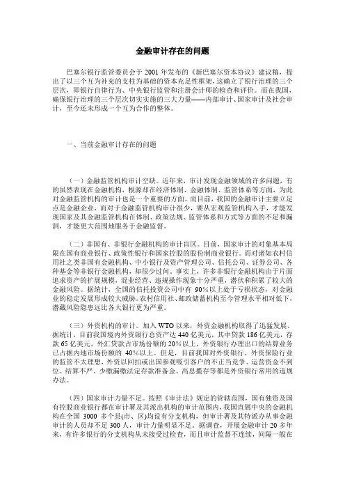 金融审计存在的问题