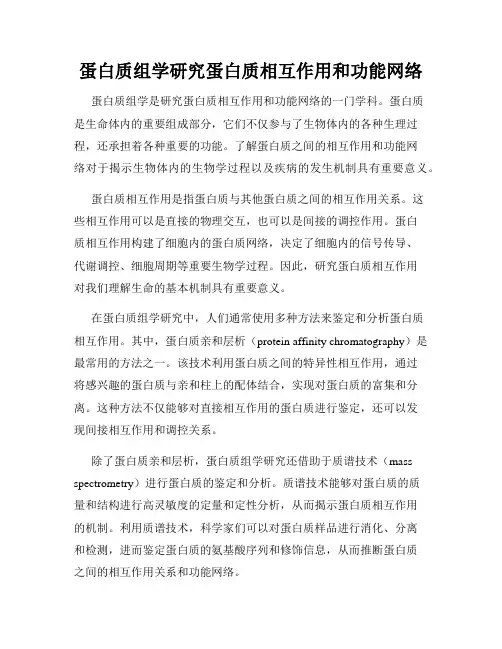 蛋白质组学研究蛋白质相互作用和功能网络