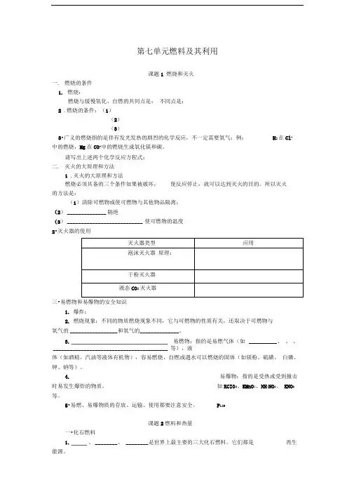燃料及其利用教案