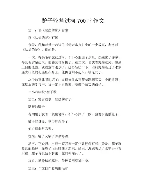驴子驼盐过河700字作文