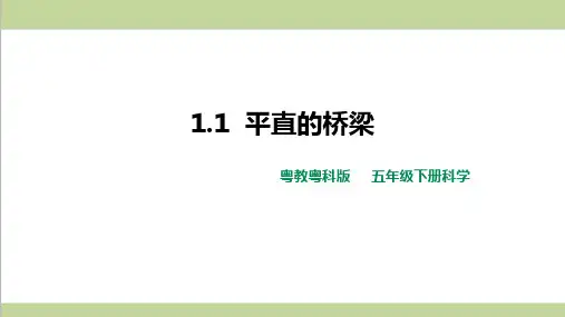 (新教材)粤教版五年级下册科学 1.1 平直的梁桥 课件