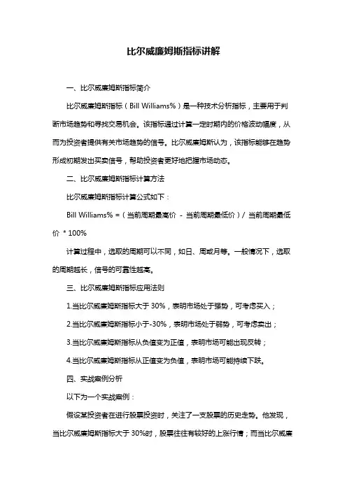 比尔威廉姆斯指标讲解
