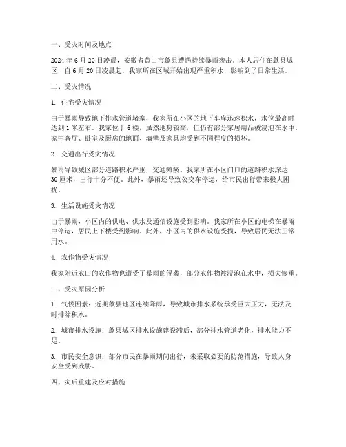 个人暴雨受灾情况报告