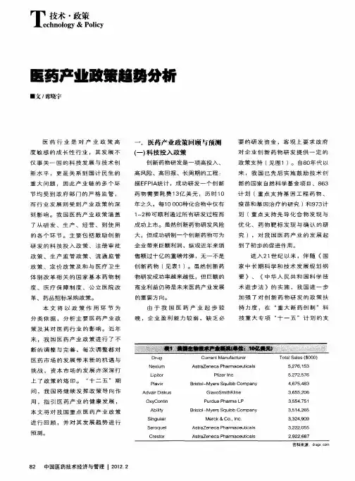 医药产业政策趋势分析