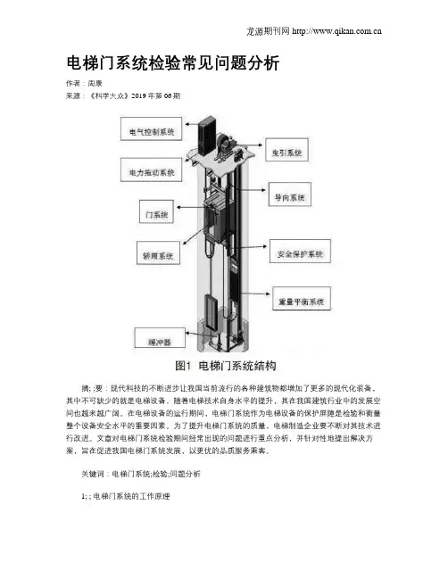 电梯门系统检验常见问题分析