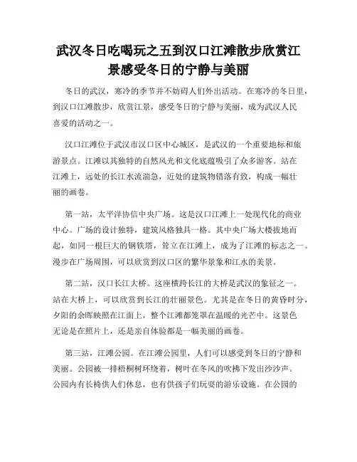 武汉冬日吃喝玩之五到汉口江滩散步欣赏江景感受冬日的宁静与美丽