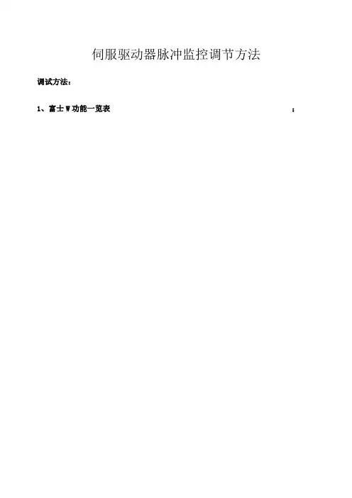 伺服脉冲监控及增益的调节方法
