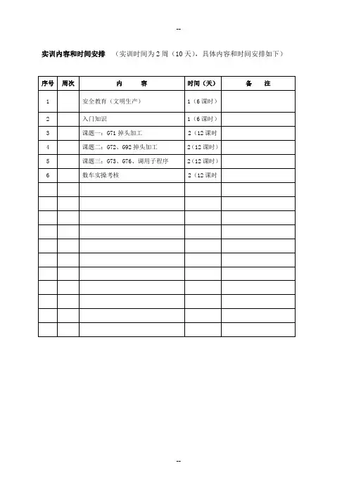 数控车床实训教教案