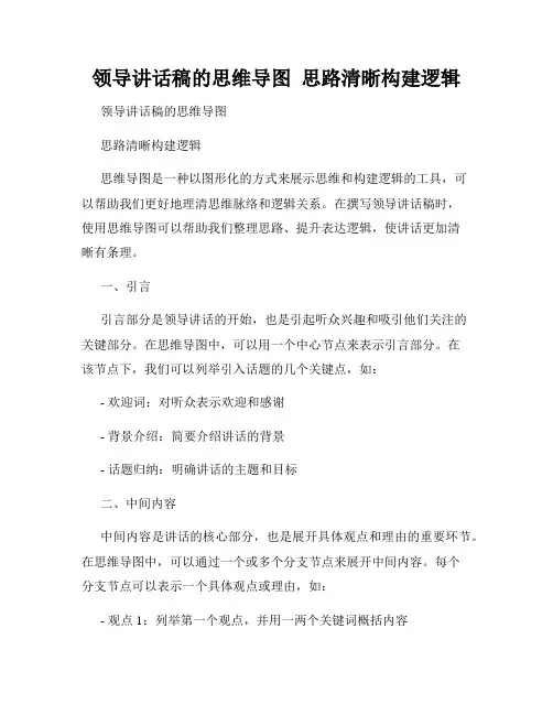 领导讲话稿的思维导图  思路清晰构建逻辑