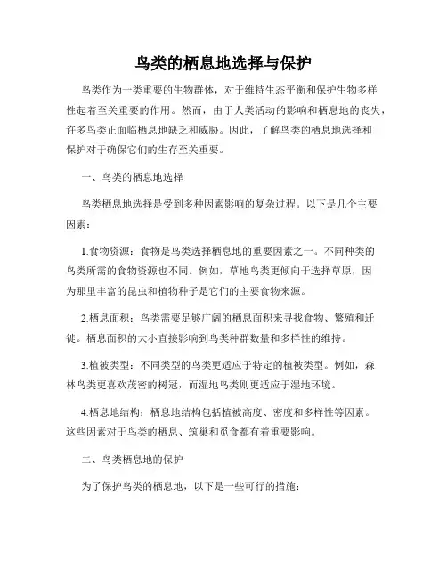 鸟类的栖息地选择与保护