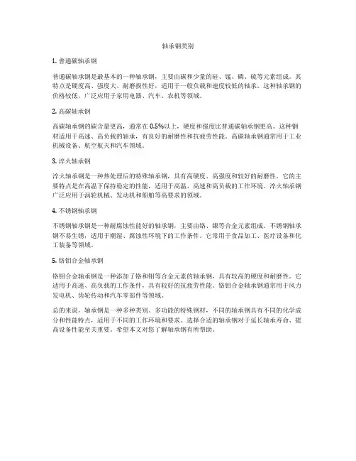 轴承钢类别