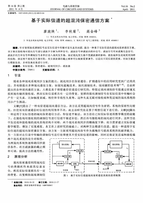基于实际信道的超混沌保密通信方案