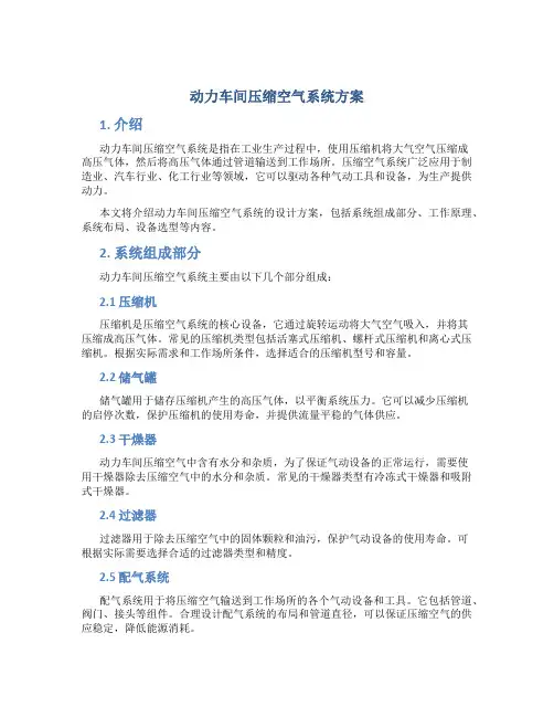 动力车间压缩空气系统方案