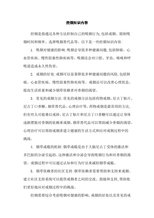 控烟知识内容