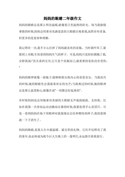 妈妈的眼睛二年级作文