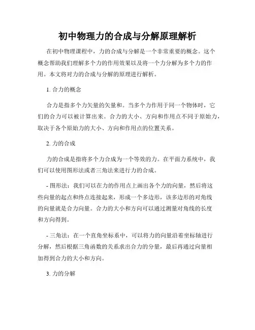 初中物理力的合成与分解原理解析