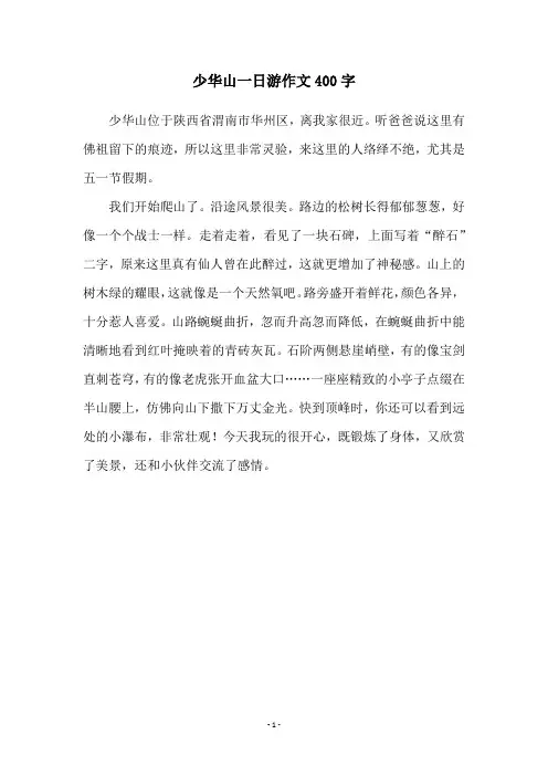 少华山一日游作文400字
