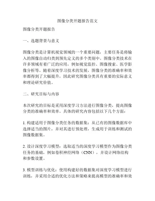 图像分类开题报告范文