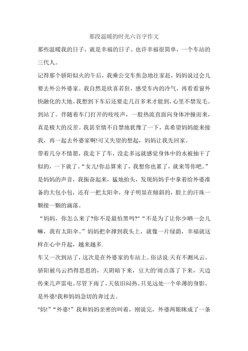 那段温暖的时光六百字作文
