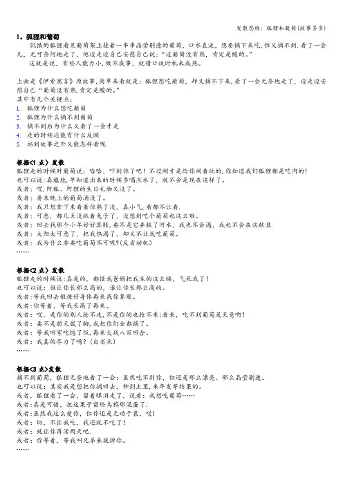 发散思维：狐狸和葡萄(故事多多)