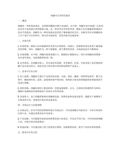 肉脯可行性研究报告