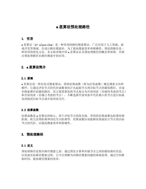 a星算法预处理路径