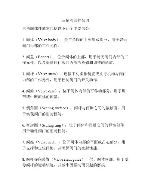 三角阀部件名词