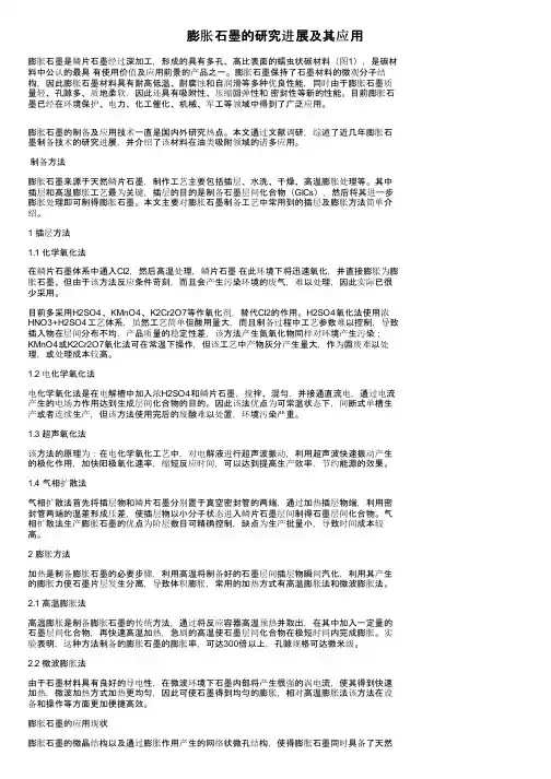 膨胀石墨的研究进展及其应用