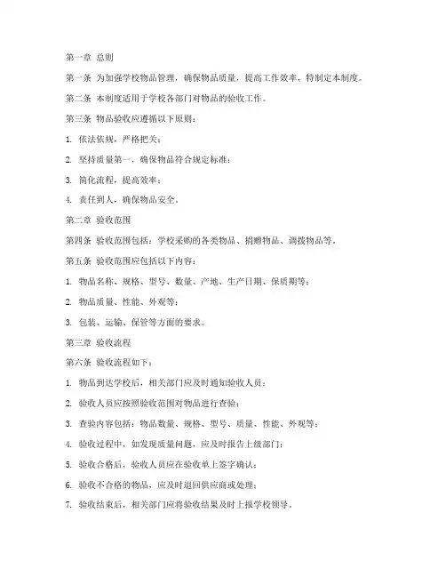 学校物品验收管理制度