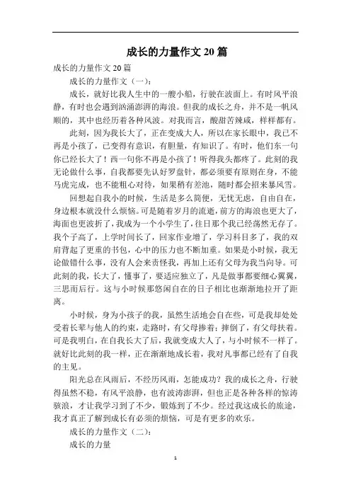 成长的力量作文20篇