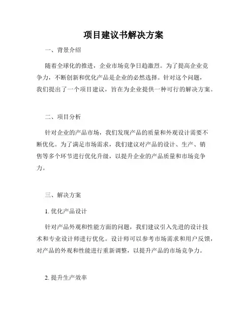 项目建议书解决方案