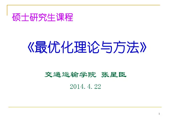 最优化概念及理论