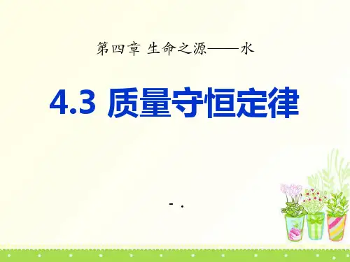《质量守恒定律》生命之源—水PPT课件3